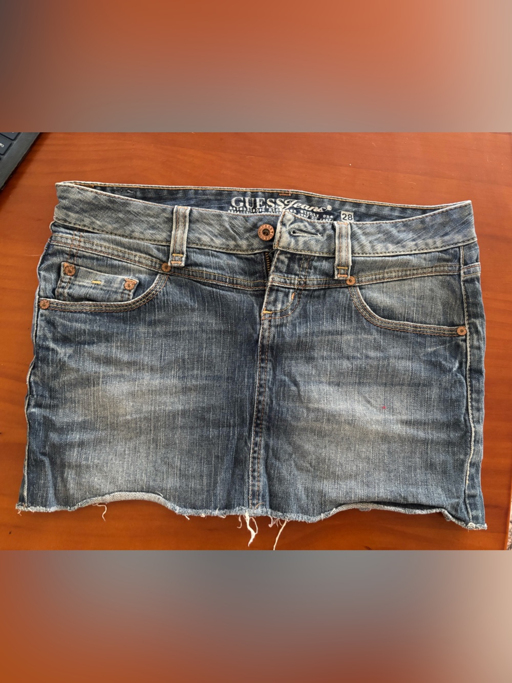 Guess Denim Y2K Mini Skirt in Faded Blue